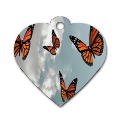 Aesthetic Butterfly , Butterflies, Nature, Dog Tag Heart (one Side) by nateshop