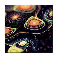 Psychedelic Trippy Abstract 3d Digital Art Tile Coaster by Bedest