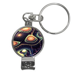 Psychedelic Trippy Abstract 3d Digital Art Nail Clippers Key Chain by Bedest