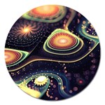 Psychedelic Trippy Abstract 3d Digital Art Magnet 5  (Round) Front