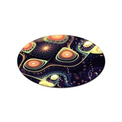 Psychedelic Trippy Abstract 3d Digital Art Sticker Oval (100 Pack) by Bedest