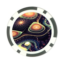 Psychedelic Trippy Abstract 3d Digital Art Poker Chip Card Guard (10 Pack) by Bedest