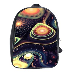 Psychedelic Trippy Abstract 3d Digital Art School Bag (large) by Bedest