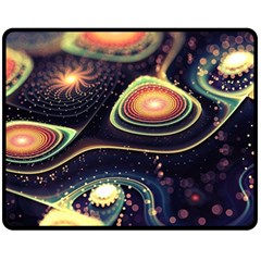 Psychedelic Trippy Abstract 3d Digital Art Fleece Blanket (medium) by Bedest