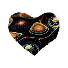 Psychedelic Trippy Abstract 3d Digital Art Standard 16  Premium Heart Shape Cushions by Bedest