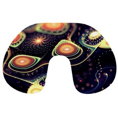 Psychedelic Trippy Abstract 3d Digital Art Travel Neck Pillow by Bedest