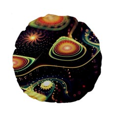 Psychedelic Trippy Abstract 3d Digital Art Standard 15  Premium Flano Round Cushions by Bedest