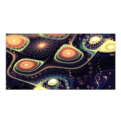 Psychedelic Trippy Abstract 3d Digital Art Satin Shawl 45  X 80  by Bedest