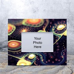 Psychedelic Trippy Abstract 3d Digital Art White Tabletop Photo Frame 4 x6  by Bedest