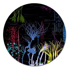 Art Design Graphic Neon Tree Artwork Magnet 5  (round) by Bedest