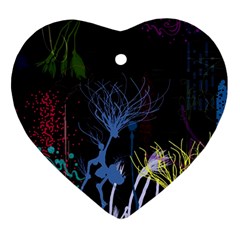 Art Design Graphic Neon Tree Artwork Heart Ornament (two Sides) by Bedest