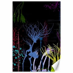 Art Design Graphic Neon Tree Artwork Canvas 12  X 18  by Bedest