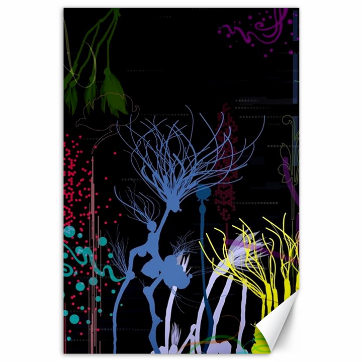 Art Design Graphic Neon Tree artwork Canvas 12  x 18 