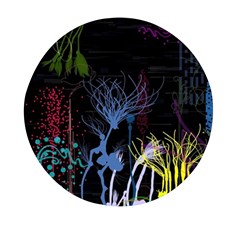 Art Design Graphic Neon Tree Artwork Mini Round Pill Box by Bedest