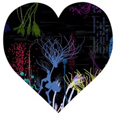 Art Design Graphic Neon Tree Artwork Wooden Puzzle Heart