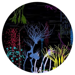 Art Design Graphic Neon Tree Artwork Round Trivet by Bedest