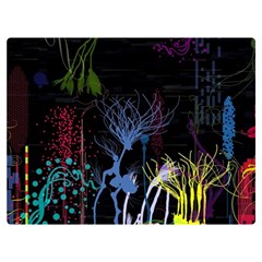 Art Design Graphic Neon Tree Artwork Two Sides Premium Plush Fleece Blanket (extra Small) by Bedest