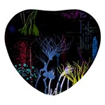 Art Design Graphic Neon Tree artwork Heart Glass Fridge Magnet (4 pack) Front