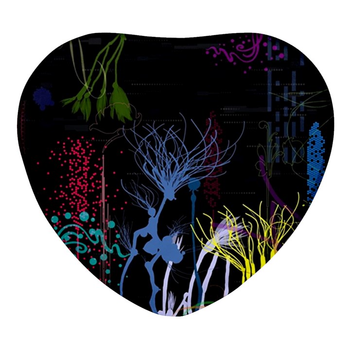 Art Design Graphic Neon Tree artwork Heart Glass Fridge Magnet (4 pack)