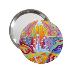 Multicolored Optical Illusion Painting Psychedelic Digital Art 2 25  Handbag Mirrors by Bedest