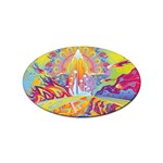 Multicolored Optical Illusion Painting Psychedelic Digital Art Sticker (Oval) Front