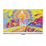 Multicolored Optical Illusion Painting Psychedelic Digital Art Business Card Holder Front