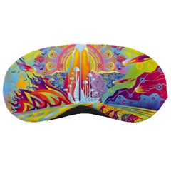 Multicolored Optical Illusion Painting Psychedelic Digital Art Sleep Mask by Bedest