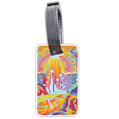 Multicolored Optical Illusion Painting Psychedelic Digital Art Luggage Tag (one Side) by Bedest