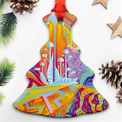 Multicolored Optical Illusion Painting Psychedelic Digital Art Ornament (christmas Tree)  by Bedest