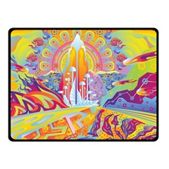 Multicolored Optical Illusion Painting Psychedelic Digital Art Two Sides Fleece Blanket (small) by Bedest