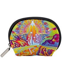 Multicolored Optical Illusion Painting Psychedelic Digital Art Accessory Pouch (small) by Bedest