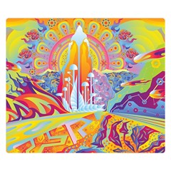 Multicolored Optical Illusion Painting Psychedelic Digital Art Two Sides Premium Plush Fleece Blanket (small) by Bedest