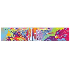 Multicolored Optical Illusion Painting Psychedelic Digital Art Large Premium Plush Fleece Scarf 