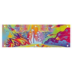 Multicolored Optical Illusion Painting Psychedelic Digital Art Banner And Sign 6  X 2  by Bedest