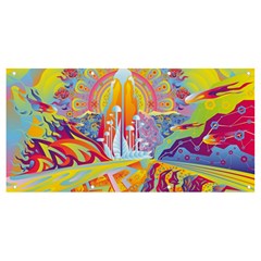 Multicolored Optical Illusion Painting Psychedelic Digital Art Banner And Sign 8  X 4  by Bedest