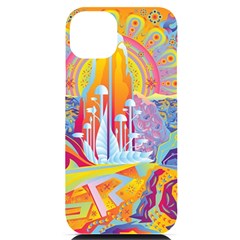 Multicolored Optical Illusion Painting Psychedelic Digital Art Iphone 14 Plus Black Uv Print Case by Bedest