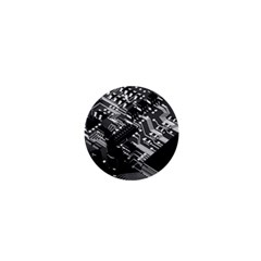 Black And Gray Circuit Board Computer Microchip Digital Art 1  Mini Buttons by Bedest