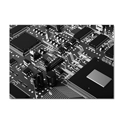 Black And Gray Circuit Board Computer Microchip Digital Art Sticker A4 (10 Pack) by Bedest