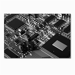 Black And Gray Circuit Board Computer Microchip Digital Art Postcards 5  X 7  (pkg Of 10) by Bedest