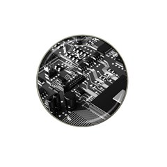 Black And Gray Circuit Board Computer Microchip Digital Art Hat Clip Ball Marker (4 Pack) by Bedest