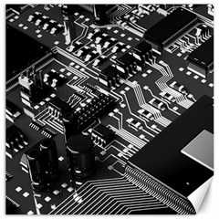 Black And Gray Circuit Board Computer Microchip Digital Art Canvas 12  X 12  by Bedest