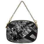 Black And Gray Circuit Board Computer Microchip Digital Art Chain Purse (Two Sides) Front