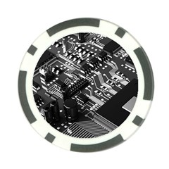 Black And Gray Circuit Board Computer Microchip Digital Art Poker Chip Card Guard (10 Pack) by Bedest