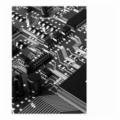 Black And Gray Circuit Board Computer Microchip Digital Art Small Garden Flag (two Sides) by Bedest