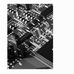 Black And Gray Circuit Board Computer Microchip Digital Art Large Garden Flag (two Sides) by Bedest