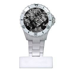 Black And Gray Circuit Board Computer Microchip Digital Art Plastic Nurses Watch