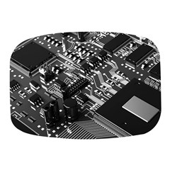 Black And Gray Circuit Board Computer Microchip Digital Art Mini Square Pill Box by Bedest