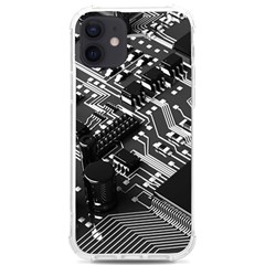 Black And Gray Circuit Board Computer Microchip Digital Art Iphone 12/12 Pro Tpu Uv Print Case by Bedest