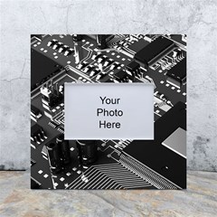 Black And Gray Circuit Board Computer Microchip Digital Art White Box Photo Frame 4  X 6  by Bedest