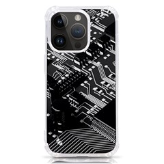 Black And Gray Circuit Board Computer Microchip Digital Art Iphone 14 Pro Tpu Uv Print Case by Bedest